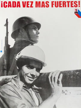Afiche político del Partido Comunista de Cuba &quot;¡Cada vez más fuertes!&quot;