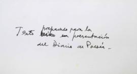 Discurso de Juan Pablo Renzi &quot;Texto preparado para la presentación del Diario de Poesía&quot;