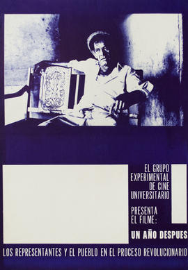 Afiche promocional de la película &quot;Un año después&quot; del Grupo Experimental de Cine Universitario