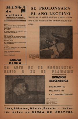 Revista &quot;Minga de cultura.Teatro Carpa El Palomar&quot;, 21 de noviembre de 1971