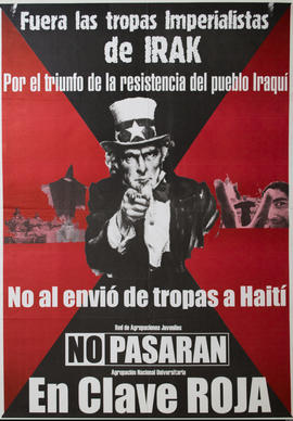 Afiche político de En Clave Roja &quot;Fuera las tropas Imperialistas de Irak : por el triunfo de...