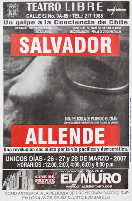 Afiche promocional del documental &quot;Salvador Allende&quot; del Teatro Libre