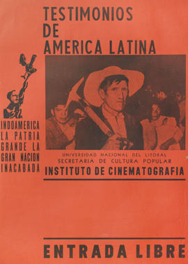 Afiche promocional del Instituto de Cinematografía de la Universidad Nacional del Litoral &quot;Testimonios de América Latina&quot;