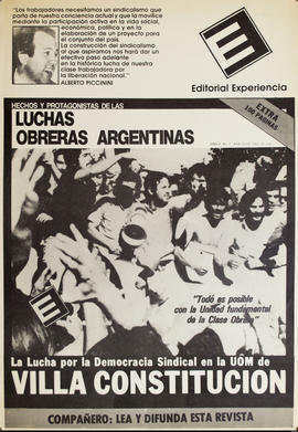 Afiche promocional de la revista “Hechos y protagonistas de las luchas obreras argentinas&quot;