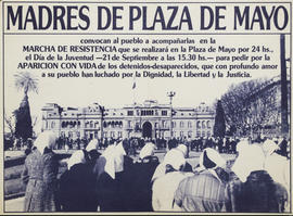 Afiche político de convocatoria de Madres de Plaza de Mayo &quot;Marcha de Resistencia&quot;