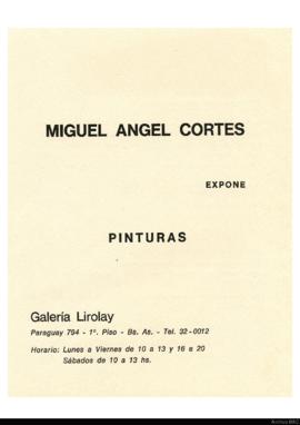 Catálogo de la exposición &quot;Miguel Ángel Cortes: Pinturas&quot;