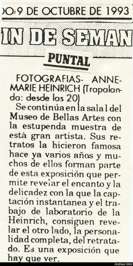 Exposición de fotografías de Annemarie Heinrich