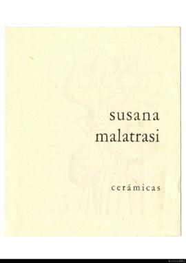 Folleto de la exposición &quot;Susana Malatrasi: cerámicas&quot;