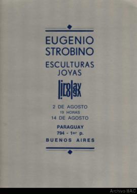 Folleto de la exposición &quot;Eugenio Strobino: esculturas - joyas&quot;