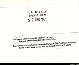 Aviso de exposición de la revista La Maga titulado &quot;Gran formato&quot; (copia)