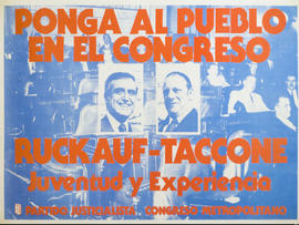 Afiche de campaña electoral del Partido Justicialista &quot;Ponga al pueblo en el Congreso&quot;