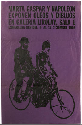 Afiche de exposición “Marta Gaspar y Napoleon exponen Óleos y Dibujos&quot;