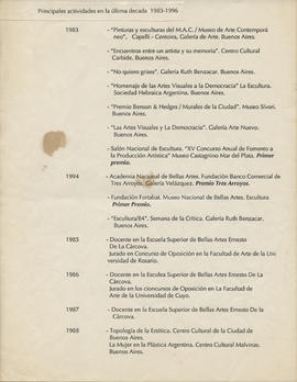 Curriculum vitae [María Juana Heras Velasco, 1983-1988] (folio suelto)