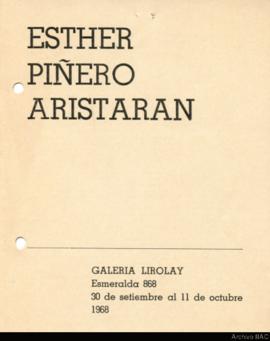 Catálogo de la exposición &quot;Esther Piñero Aristaran&quot;