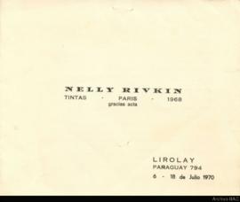 Catálogo de la exposición &quot;Nelly Rivkin: Tintas-París-1968&quot;