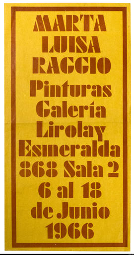 Afiche de exposición “Marta Luisa Raggio Pinturas&quot;