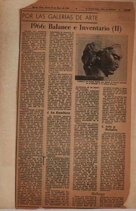 Reseña del diario Clarín &quot;1966: balance e inventario (II)&quot;