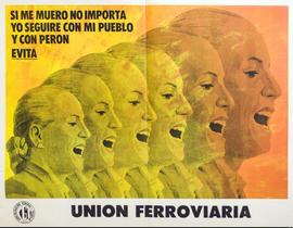 Afiche político conmemorativo de la Unión Ferroviaria [Eva Duarte]