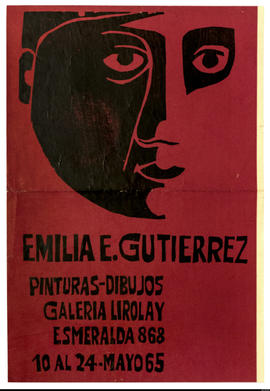 Afiche de exposición “Emilia E. Gutierrez Pinturas - Dibujos&quot;