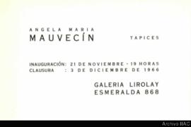 Folleto de la exposición &quot;Ángela María Mauvecín: tapices&quot;
