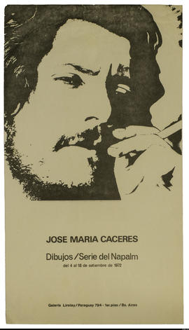 Afiche de exposición “José María Cáceres. Dibujos / Serie del Napalm&quot;