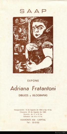 Folleto de la exposición “Adriana Fratantoni: dibujos y xilografías&quot;