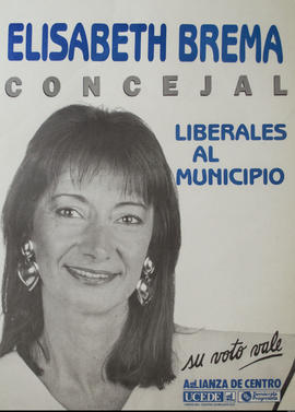 Afiche de campaña electoral de Alianza de Centro &quot;Elisabeth Brema Concejal&quot;