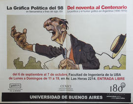 Afiche de exposición de la Universidad de Buenos Aires &quot;La gráfica política del 98 : en Iber...