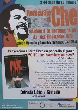 Afiche político de convocatoria del Espacio Memoria y Derechos Humanos &quot;Homenaje al Che : a ...