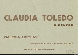 Folleto de la exposición &quot;Claudia Toledo: pinturas