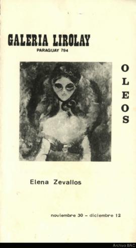 Folleto de la exposición &quot;Elena Zevallos: óleos&quot;
