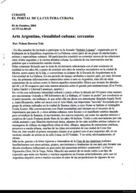 Arte argentino, visualidad cubana: cercanías