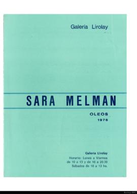 Catálogo de la exposición &quot;Sara Melman: óleos 1976&quot;