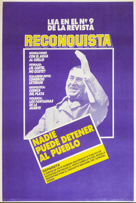 Afiche promocional de la Revista Reconquista no. 9 &quot;Nadie puede detener al pueblo&quot;
