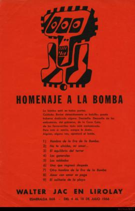 Catálogo de la exposición &quot;Homenaje a la bomba&quot;