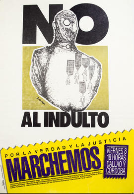 Afiche de convocatoria de Abuelas de Plaza de Mayo &quot;No al indulto&quot;