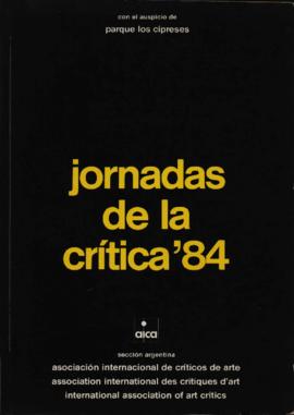 Libro &quot;Jornadas de la crítica`84&quot; publicado por la Asociación Internacional de Críticos de Arte, Sección Argentina