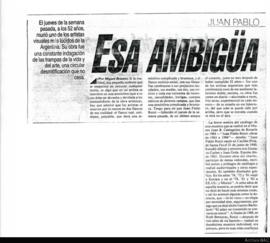 Artículo periodístico de Miguel Briante titulado &quot;Juan Pablo Renzi: esa ambigua realidad&quot; (copia)