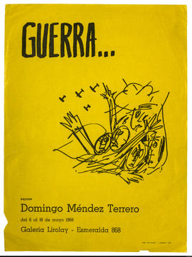 Afiche de exposición “Guerra... expone Domingo Méndez Terrero&quot;