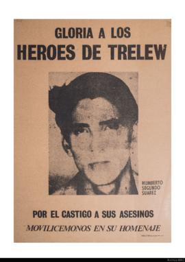 Afiche político de convocatoria del Partido Revolucionario de los Trabajadores &quot;Gloria a los héroes de Trelew&quot;