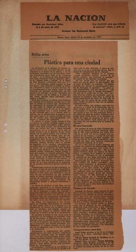 Reseña del diario La Nación &quot;Plástica para una ciudad&quot;