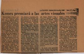 Reseña del diario La Nación &quot;Konex premiará a las artes visuales&quot;
