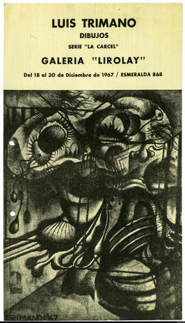 Afiche de exposición “Luis Trimano Dibujos Serie &quot;La Cárcel&quot;&quot;