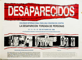Afiche de convocatoria de Abuelas de Plaza de Mayo &quot;Desaparecidos&quot;