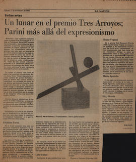 Reseña de Aldo Galli &quot;Un lunar en el premio Tres Arroyos; Parini más allá del expresionismo&quot;