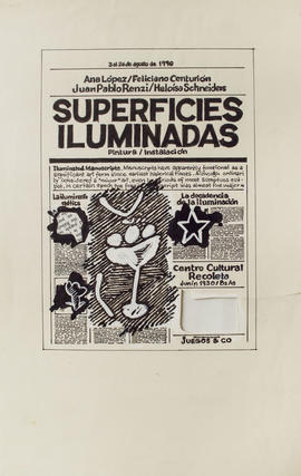 Boceto [afiche de la exposición &quot;Superficies iluminadas&quot;]