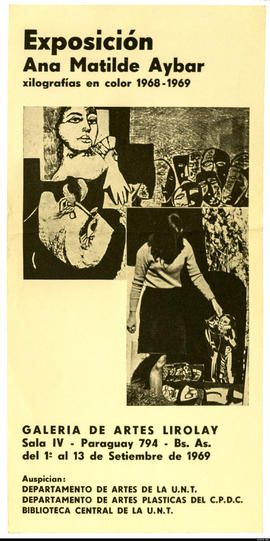 Afiche de exposición “Exposición Ana Matilde Aybar xilografías en color 1968-1969&quot;