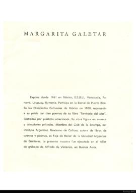 Catálogo de la exposición &quot;Margarita Galetar&quot;
