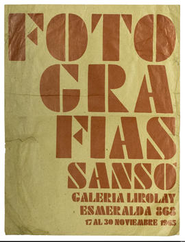 Afiche de exposición “Fotografías Sansó&quot;