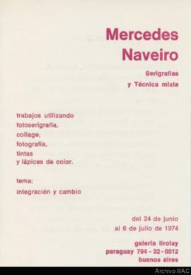 Folleto de la exposición &quot;Mercedes Naveiro: serigrafías y Técnica mixta&quot;